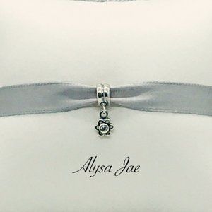 Dainty Flower Dangle European Bead, Sterling